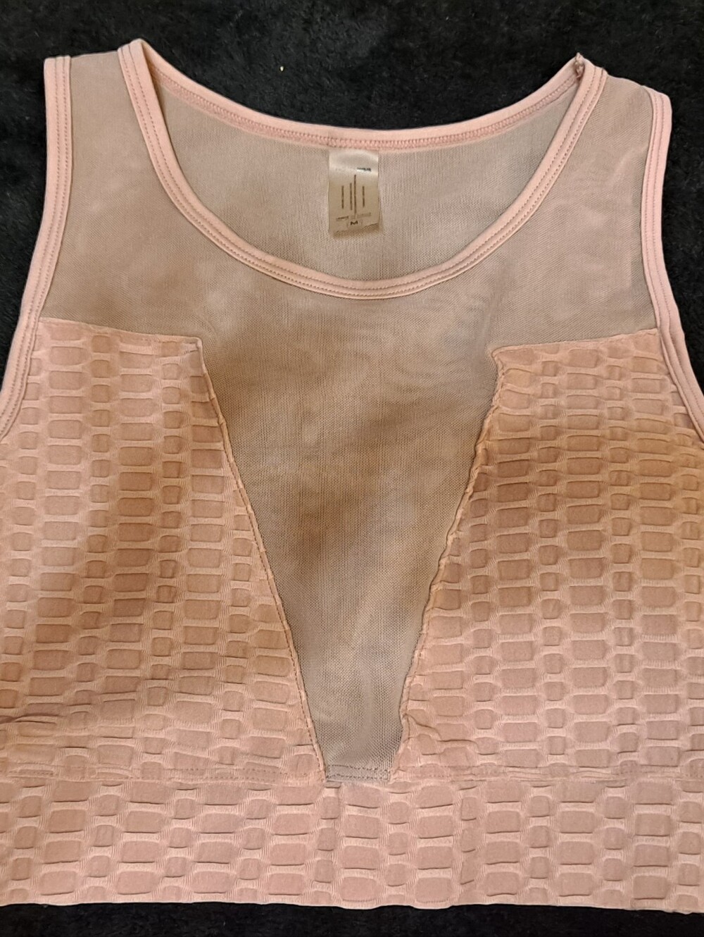Fashion Nova Women's Pink Mesh Insert Crop Top Bralette Sz M